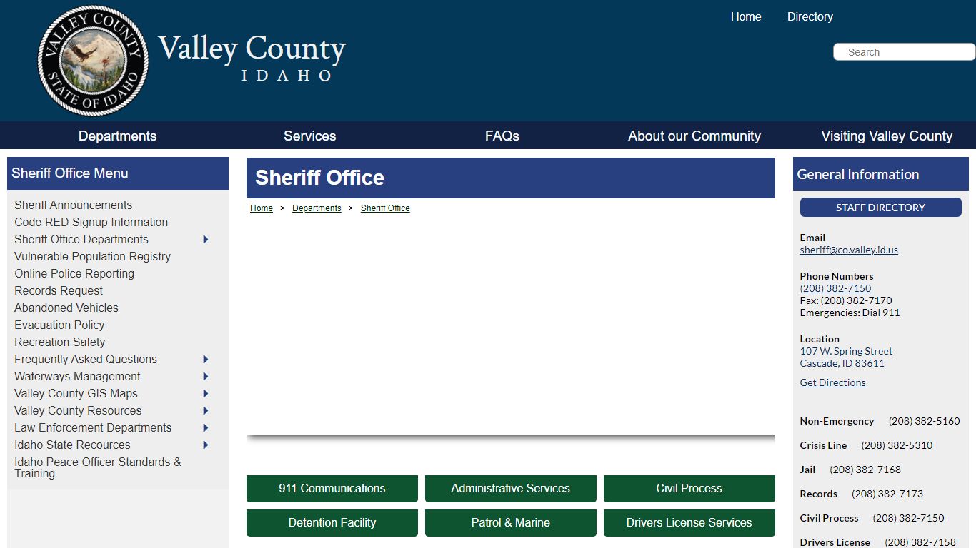 Official Website of Valley County, Idaho - Sheriff Office